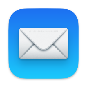 apple's mail icon, aligned right of the text it is next to.